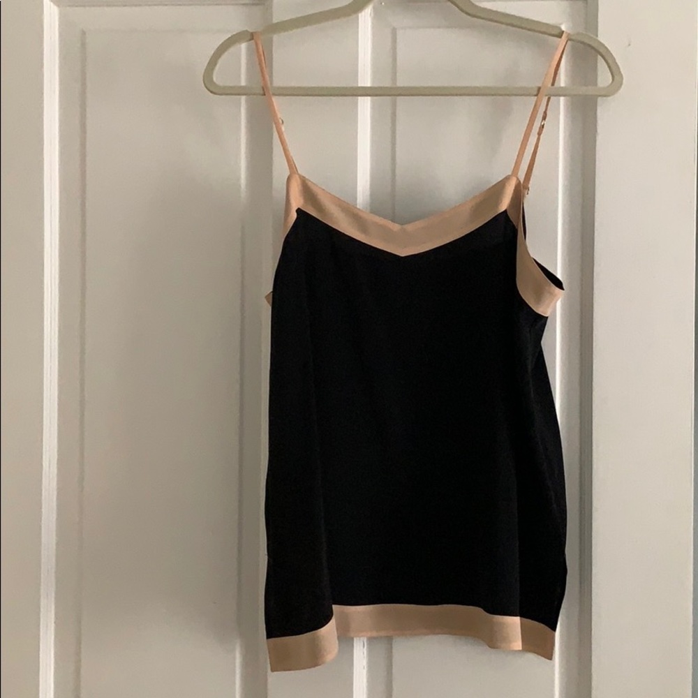Silk black/cream camisole